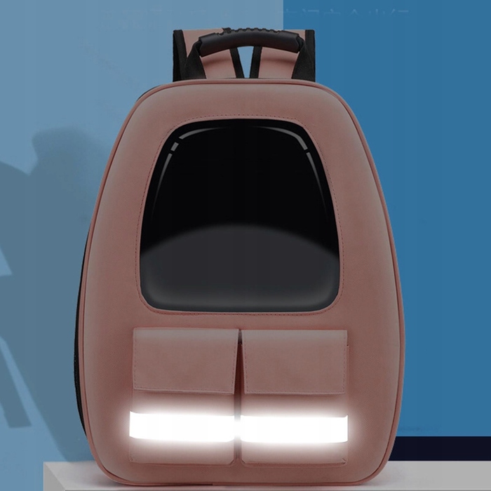 Рюкзак-переноска для котів та маленьких собак — прозорий, з вентиляцією, чорний