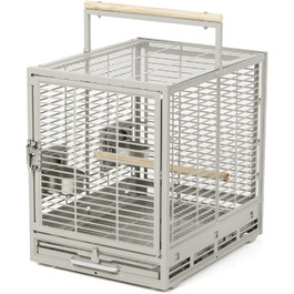 Транспортна клітка Montana Cages EVO для папуг і хвилястих папужок, платиновий колір, переноска для птахів