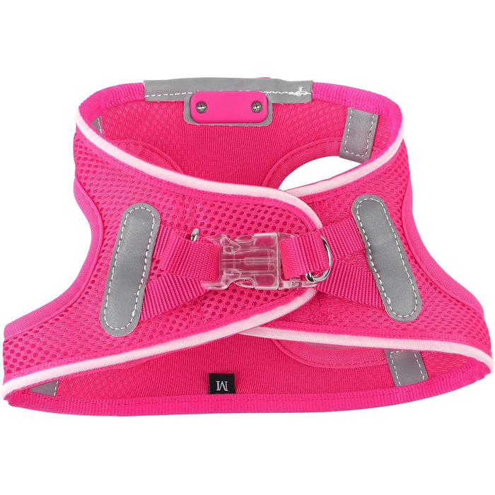 Світлодіодне шлейка для собак Feycig, зарядний акумулятор, світловідбиваючий, для цуценят та собак середніх розмірів, дихаюча шлейка (рожевий, X-Small)