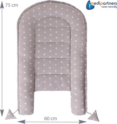 Килимок для кота та собаки Medi Partners 75x60x10 см, м'яке ліжко-гніздо з зірками (білий)