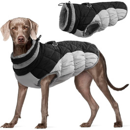 Водонепроникна куртка для собак великих порід Kuoser, тепла зимова жилетка для собак, чорна, XL