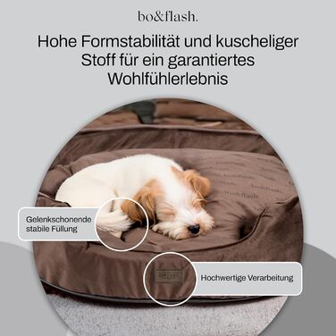 М'яке ліжко для собак Bo&fash San Diego - зручне диван для великих та середніх собак, з антиковзким покриттям, легко миється, бежевий колір (M)