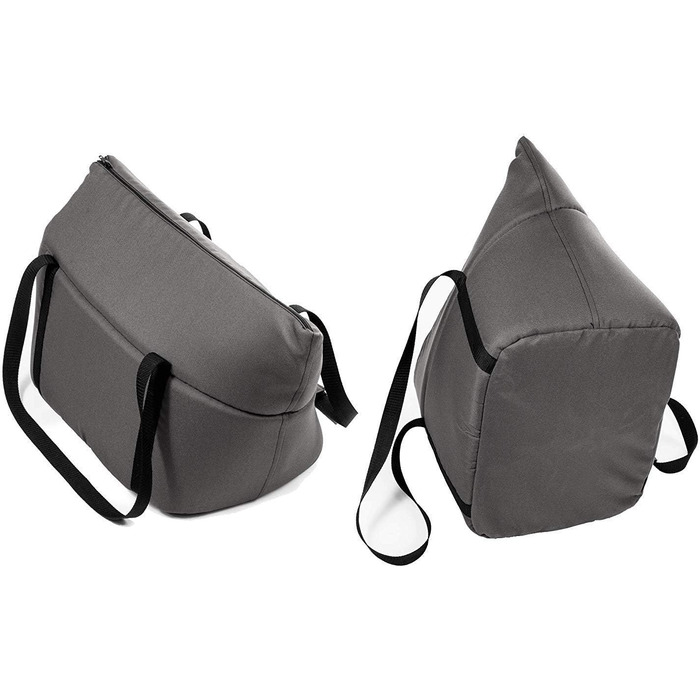 Трансформер для собак та котів (сірий), 34 x 22 x 26 см - переноска для цуценят та маленьких собак до 5 кг (плюшевий матеріал з буграми)