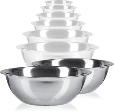 Набір кухонних мисок Pullmer (2 шт) з нержавіючої сталі, Ø 30 см. Ідеально підходять для мюслі, салатів, замішування тіста та сервірування. Їжа-безпечні, придатні для миття в посудомийній машині
