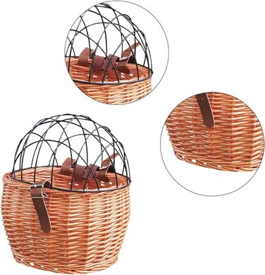 Корзина на кермо велосипеда для собак та котів, ручної роботи, плетіння, з кришкою, велосипедна сумка, аксесуари для велосипеда (A Camel)