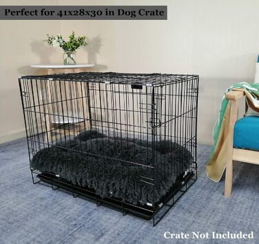 Coohom Fulffy Лежанка для собак, плюш, зручна, неслизька, пральна, для середніх та великих собак (XL, чорний) 104 x 71 x 10 см