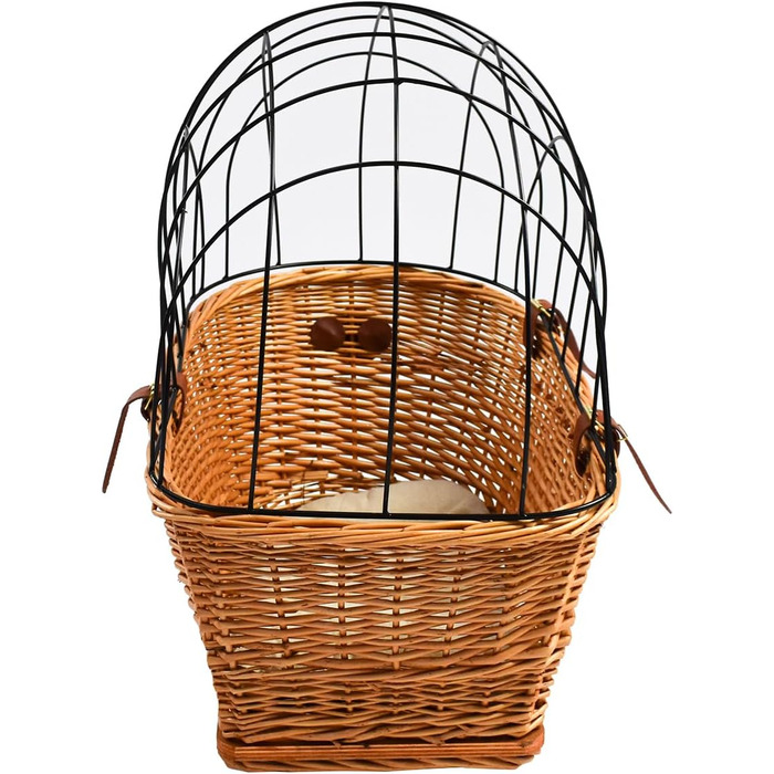 Плетенний кошик для велосипеда на багажник для собак та котів, кріплення на багажник