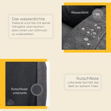 Крісло-лежанка для собак середніх порід – лежанка-кошик, водонепроникна, міцна, сіра, 75 x 55 x 20 см