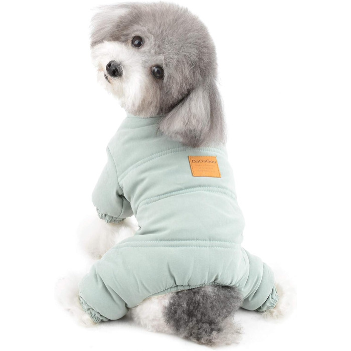 Теплий плюшевий халат для собак та котів, халат-піжама для маленьких собак, теплий костюм для чихуахуа, зелений, XXL (40x52 см)