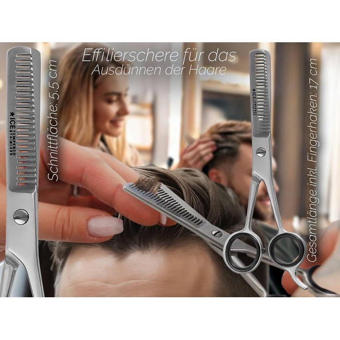 Професійна фризувальна ножиця Effilierschere з чохлом - ножиці для витончення волосся, 6 дюймів, нержавіюча сталь