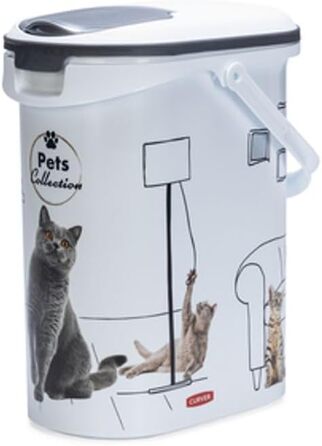 Контейнер для корму Curver Pets Collection 10 л/4 кг, герметичний, білий, для котів, 19x30x35 см