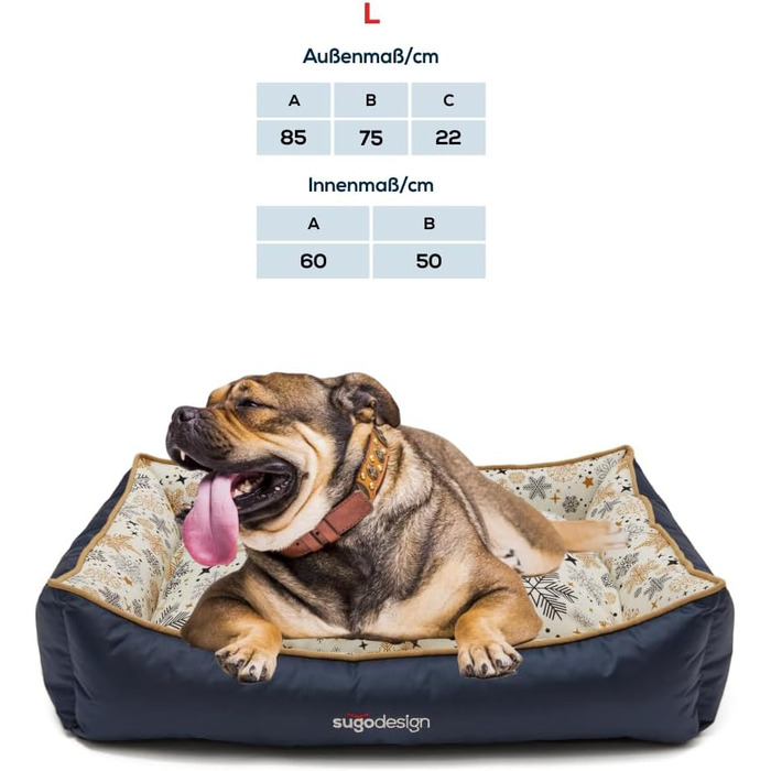 Водонепроникне ліжко для собак з бавовни та поліестеру - Корзинка для собак з знімним подушкою - Софа для собак з переносною сумкою - 7 різних мотивів - 3 розміри (S/M, X) (червоно-зелений, ) Різдво червоно-зелений (Різдво сіро-золотий, L)