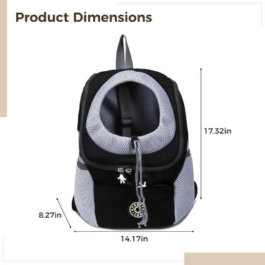 Відбиваючий рюкзак для тварин, регульована сумка для собак Oxford з вентильованою сіткою, надійний замок, для собак вагою 3–7 кг