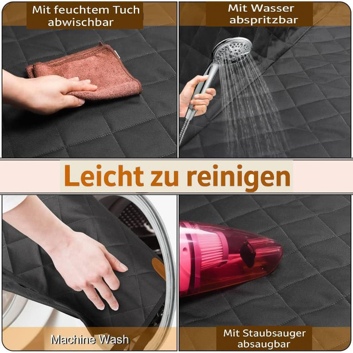 Захист для заднього сидіння авто для собак - водовідштовхувальний, стійкий до подряпин, нековзний, миючий - матеріал Oxford - захист для собак в автомобілі з бічним захистом - 141x134 см - підходить для SUV та легкових автомобілів DElightX