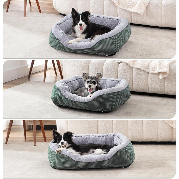 Ортопедичне ліжко для собак Invenco, розмір M, тепле та м'яке, з антиковзною основою (30'x24'x9'), розміри S (20'x19'x6'), колір зелений