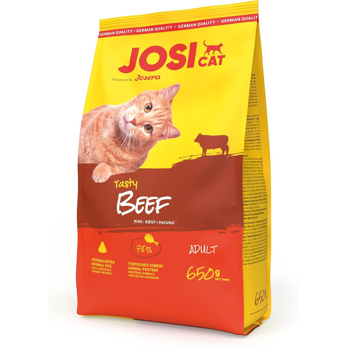Сухий корм для дорослих котів JosiCat Crunchy з куркою та яловичиною, 10 кг