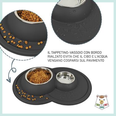 Миска для кота Patam з нержавіючої сталі з антиковзною підкладкою, італійського виробництва, Jerry Grün (Tom Grau)