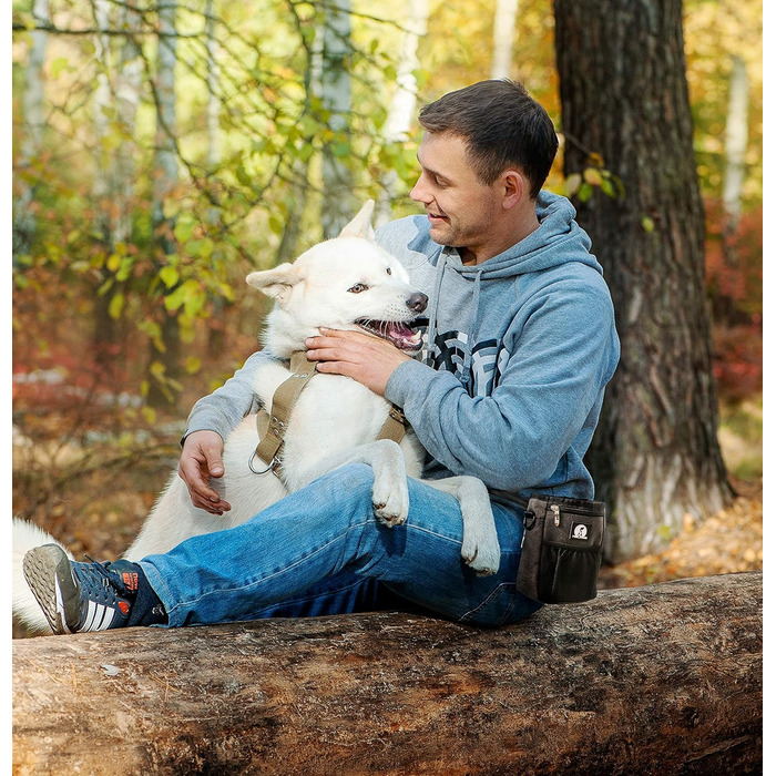 Мішок для ласощів для собак - міцний та водонепроникний аксесуар для прогулянок та тренувань (Чорний, Grey Edition)