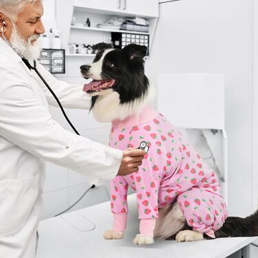 Захисний боді для собак після операції: для сук та кобелів, дихаючий, з захистом рани, альтернатива E-Collar, розмір XXL, колір полуниця