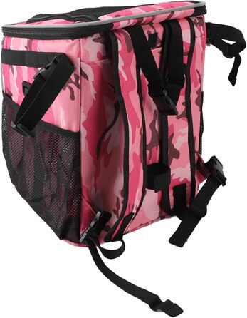 Велосипедний кошик для собак, м'який, вентильований рюкзак-переноска для собак, водонепроникний переноска для тварин на велосипед для подорожей, кошик для котів та собак, знімний (Рожевий камуфляж)