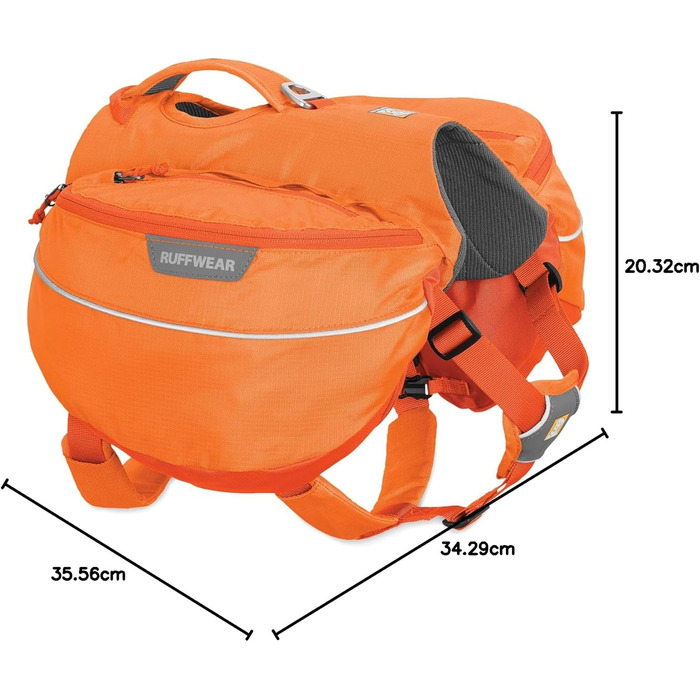 Рюкзак для собак Ruffwear Wander, регульований, розмір M, помаранчевий (Orange Poppy), для середніх порід