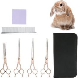 Набір для грумінгу собак LIZEALUCKY: ножиці та гребінці для догляду за шерстю собак, котів, кроликів, хом'яків. Підходить для довгої, короткої, густої та кучерявої шерсті.