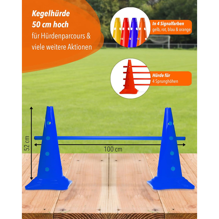 Набір перешкод для аджиліті Sportikel24 (4 шт.) – 50 см, 100 см, для собак, коней, дітей. Синій