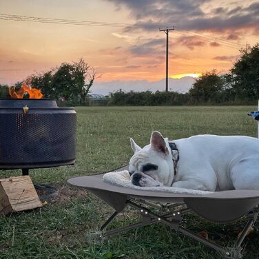 Крісло-ліжко для собак та котів 68x68x21 см, складне, підняте, з дихаючого поліестеру, для дому та саду