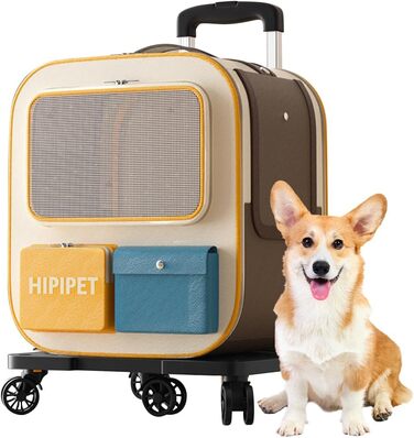 Рюкзак для тварин Galatée з колесами, зручний рюкзак для котів з знімними колесами, ролер-переноска для тварин, рюкзак для собак, ідеальний для подорожей/походів/відпочинку на природі (Блакитний)