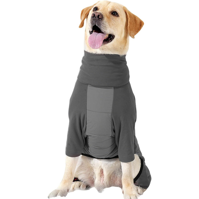 Водонепроникний зимовий одяг для собак: теплий зимовий теплий одяг з високим коміром для маленьких та середніх собак, прогулянки, туризм, кемпінг (Сірий M)