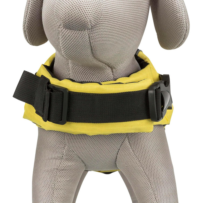 Жилет рятувальний для собак TRIXIE, XS (28 см, до 12 кг), неоново-жовтий. Швидковисихаючий, з ручкою для безпеки у воді. Модель SUB-30125 чорний/жовтий