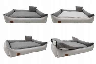 Плюшевий диван для собак Odol, сірий, 120 см x 80 см