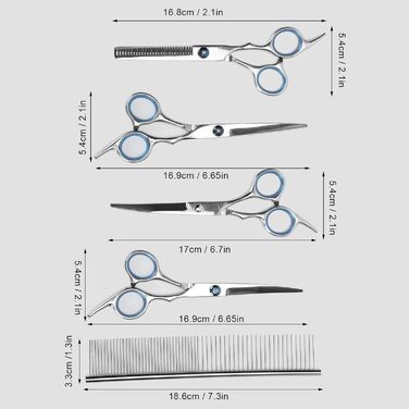 Набір для грумінгу собак: професійна шерстьова ножиці з нержавіючої сталі, набір для догляду за шерстю, тример, гребінець, для собак та котів