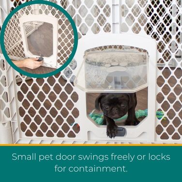 Laufstall для собак North States MYPET Petyard, розкладний, 6 панелей, 66 см, сірий (для дому та вулиці)