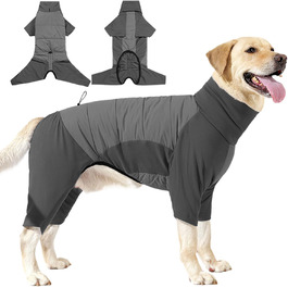 Водонепроникний зимовий теплий одяг для собак, теплий комір, для прогулянок, хандерінгу та кемпінгу, розмір M (Сірий, розмір XL)