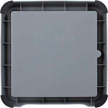 LICKIMAT Indoor Keeper - годівниця для собак, повільна годівниця, лижуча килимок-тримач для корму, ласощів, йогурту та арахісової пасти - сіра