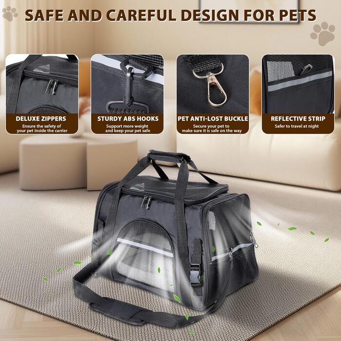 Транспортний бокс для котів Romon: переноска для тварин, переноска для котів, сумка-переноска для котів та цуценят до 6 кг, з регульованим плечовим ременем