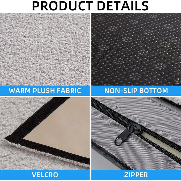 Ортопедичне ліжко для собак ABE, великі та середні породи, знімний чохол, 76x66x8 см