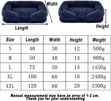 М'яке собаче ліжко, миється, для великих, середніх та маленьких собак, з неслизьким дном, знімний чохол, розмір M (50 x 40 x 14 см), світло-сірий колір