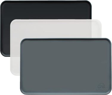 Силіконовий килимок під миску для собак та котів, 60x40 см, нековзний, сірий