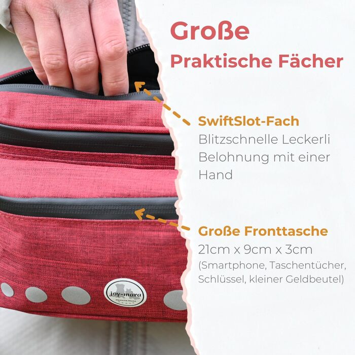 Водонепроникна сумка-пояс для собак - сумка для ласощів, сумка для тренувань, сумка для прогулянок з тримачем для пляшки, сумка для корму з дозатором для відходів, бордово-червона