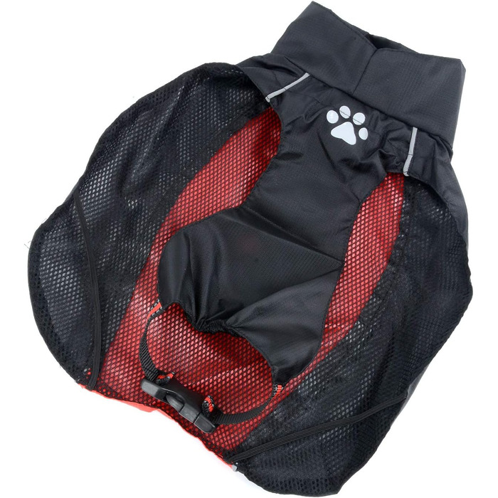 Водонепроникний дощовик для собак Ranphy середнього та великого розміру, з відбиваючими елементами, дихаючий, з захистом живота, для джек-рассел тер'єра, лабрадора, ультралегкий, безпечний, зелений, 6XL, зелено-чорний (3XL(обхват грудей:65см), червоно-чор