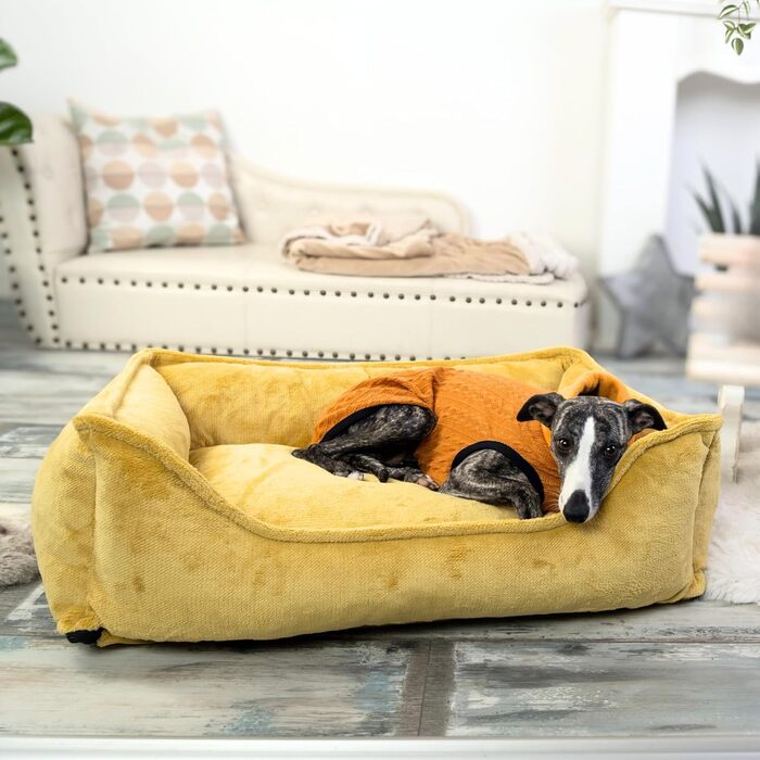 Ортопедичне ліжко для собак 4L Textil IRIS Premium-LINE, жовте, 80x60 см, з Memory Foam