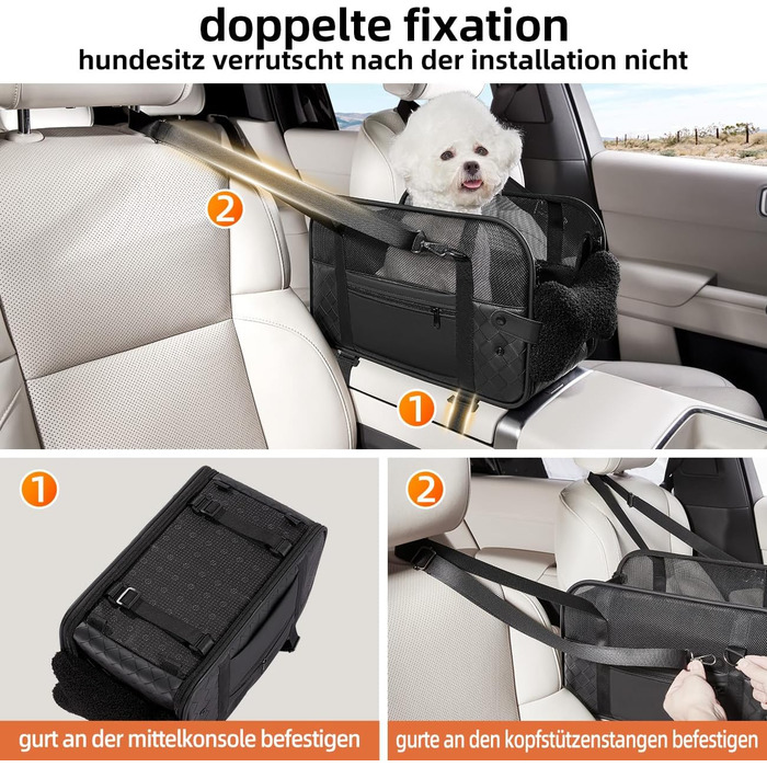 Транспортна сумка для собак та котів: переноска для тварин до 6 кг, з підстилкою та сталевим каркасом, чорна