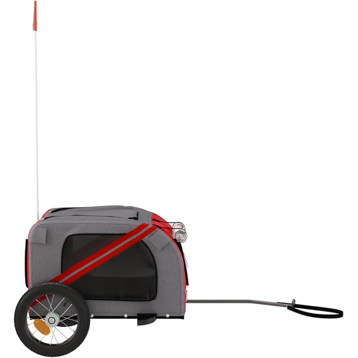 Фahrradanhänger від BaraSh: Причіп для велосипеда для собак та дітей, червоний та сірий, Oxford-Gewebe, сталь