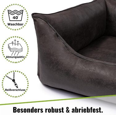 Ортопедичне ліжко для собак маленьких порід, чорне, 70x55 см. Зручне, антиковзне, з штучної шкіри, для дому. Легко миється, сумісне з Google.