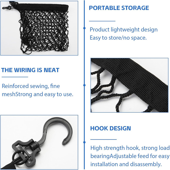 Сітка-перегородка для автомобіля GOMETY: захист для собак, 120x90 см, двошаровий поліпропілен, 4 гачки