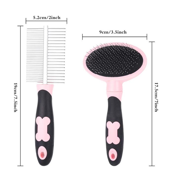 Набір для грумінгу собак Tonyg-P: щітка-гребінець + двостороння щітка для довгошерстих собак (маленьких, середніх, великих)