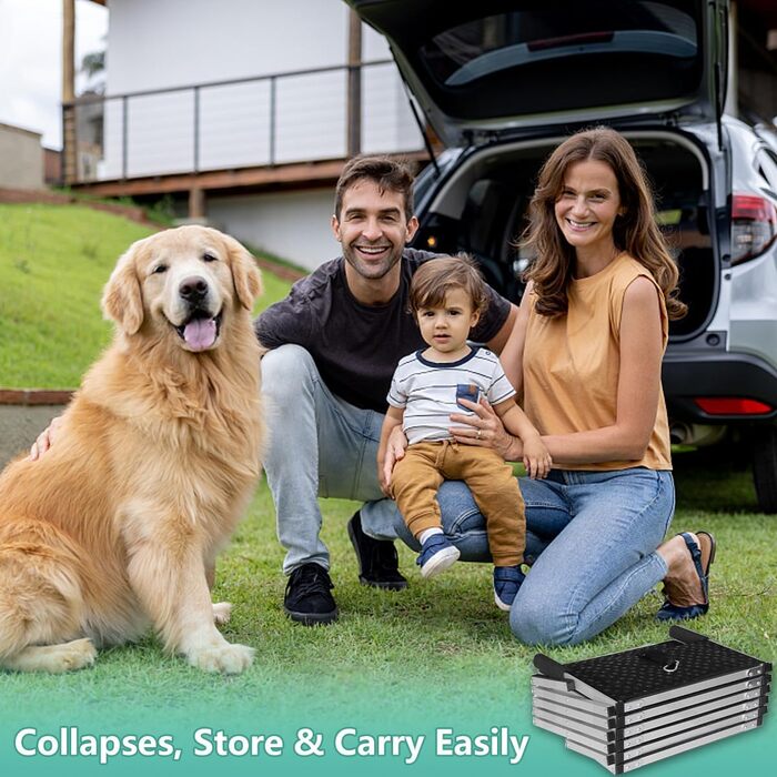 Сходинки для собак великих порід, 4 сходинки, алюмінієва рамка, для автомобіля, SUV, вантажівки, високого ліжка, дивану. Максимальне навантаження 68 кг, ширина 43,2 см, висота 63,5 см