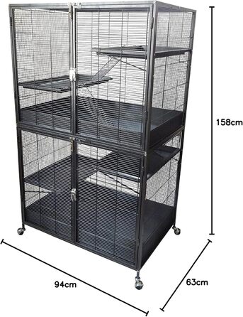 Клітка для щурів та гризунів Maximus 94x63x158 см, метал, Zoo-Shop